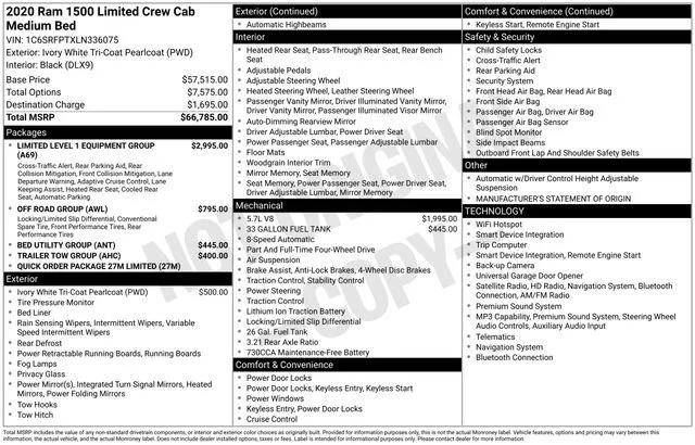 ram ram 1500 pickup 2020 1C6SRFPTXLN336075 image ram ram 1500 pickup 2020 1C6SRFPTXLN336075 image